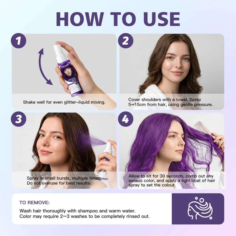 Temporary Hair Color Spray One-Time Hair Dyeing Instant Hair Salon Multi Color Hair Dye Makeup Chalk Washable DIY Party Styling