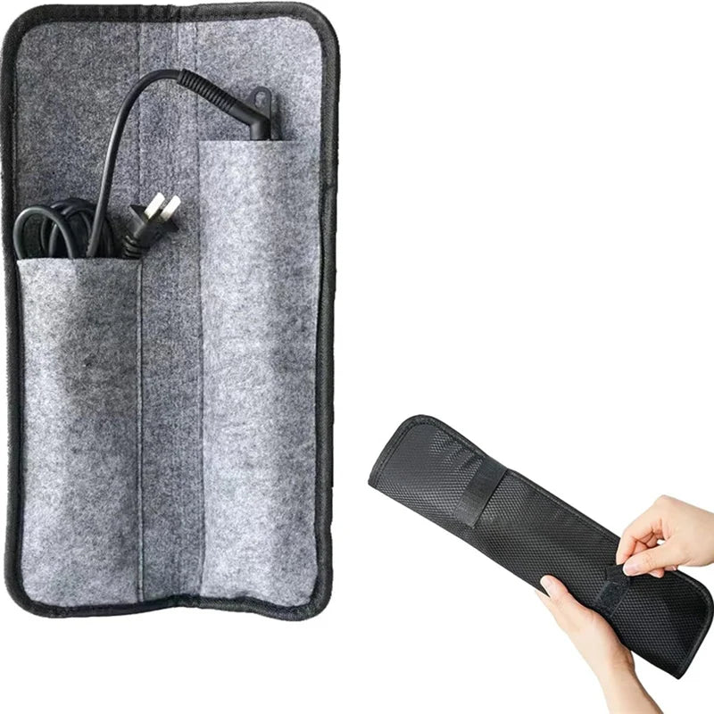 Hair Straightener Storage Bag Curling Iron Carrying Case Heat-Resistant Hair Curler Storage Curling Iron Organizer Iron Pouch