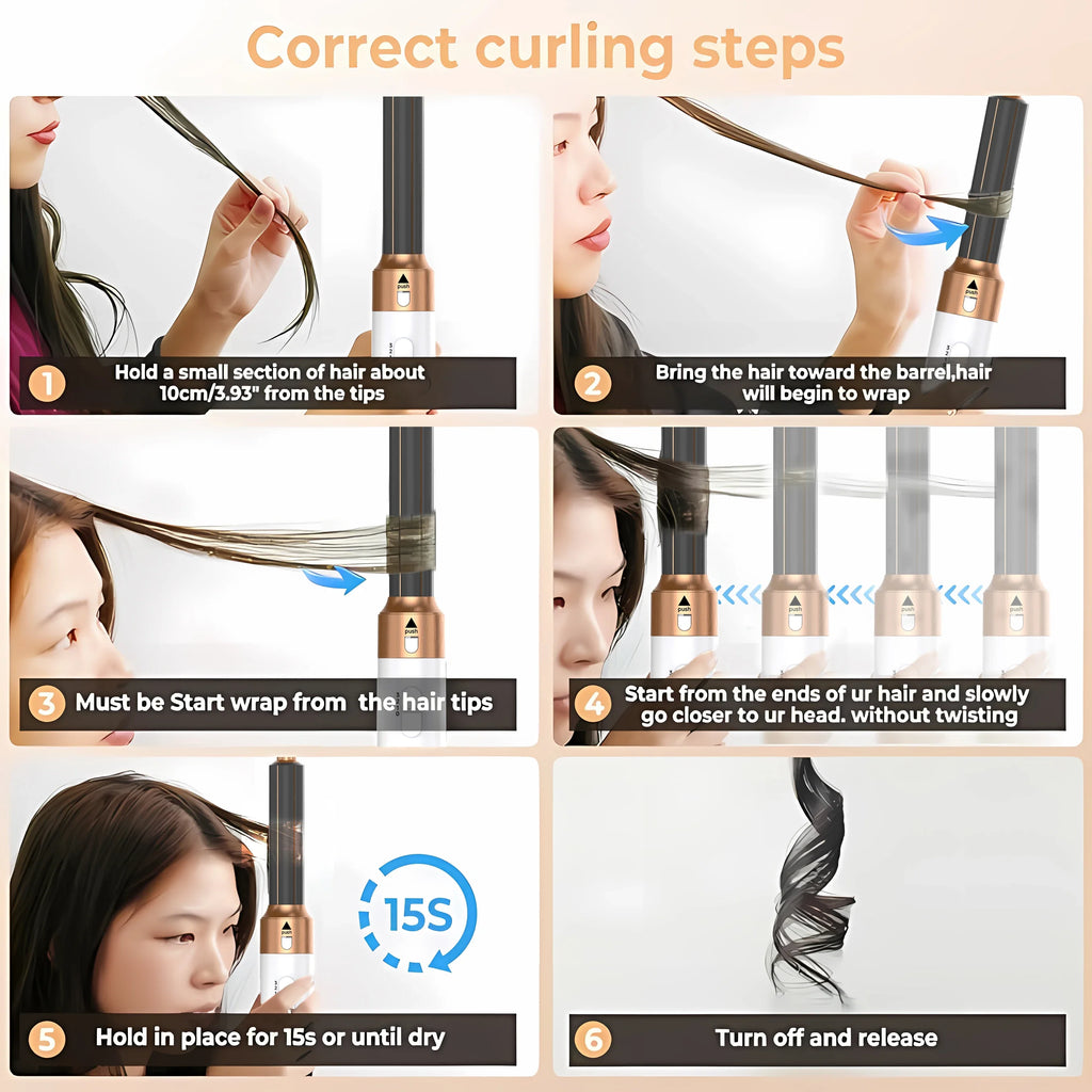 LUXLOCK 5-In-1 Hair Dryer Curling Iron Hot Air Comb Dyso Air Bag Hair Dryer Styling Tool Straightener Hairdressing Tool Gift