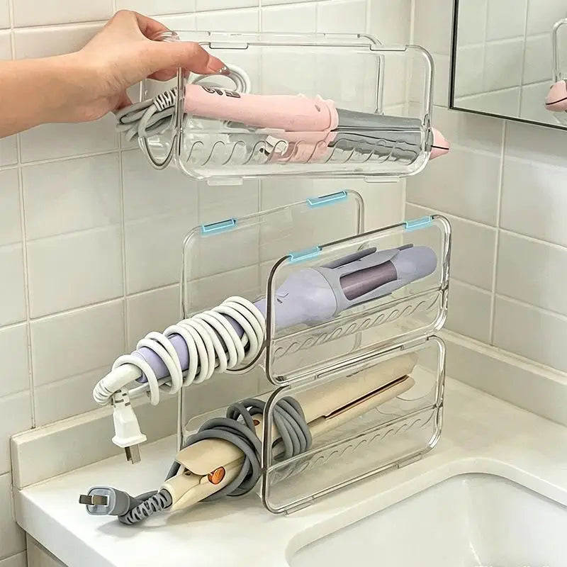 Clear Scratch Resistant Hair Styling Tool Storage Rack Stackable Curling Iron Holder for Salon Home Bathroom Vanity