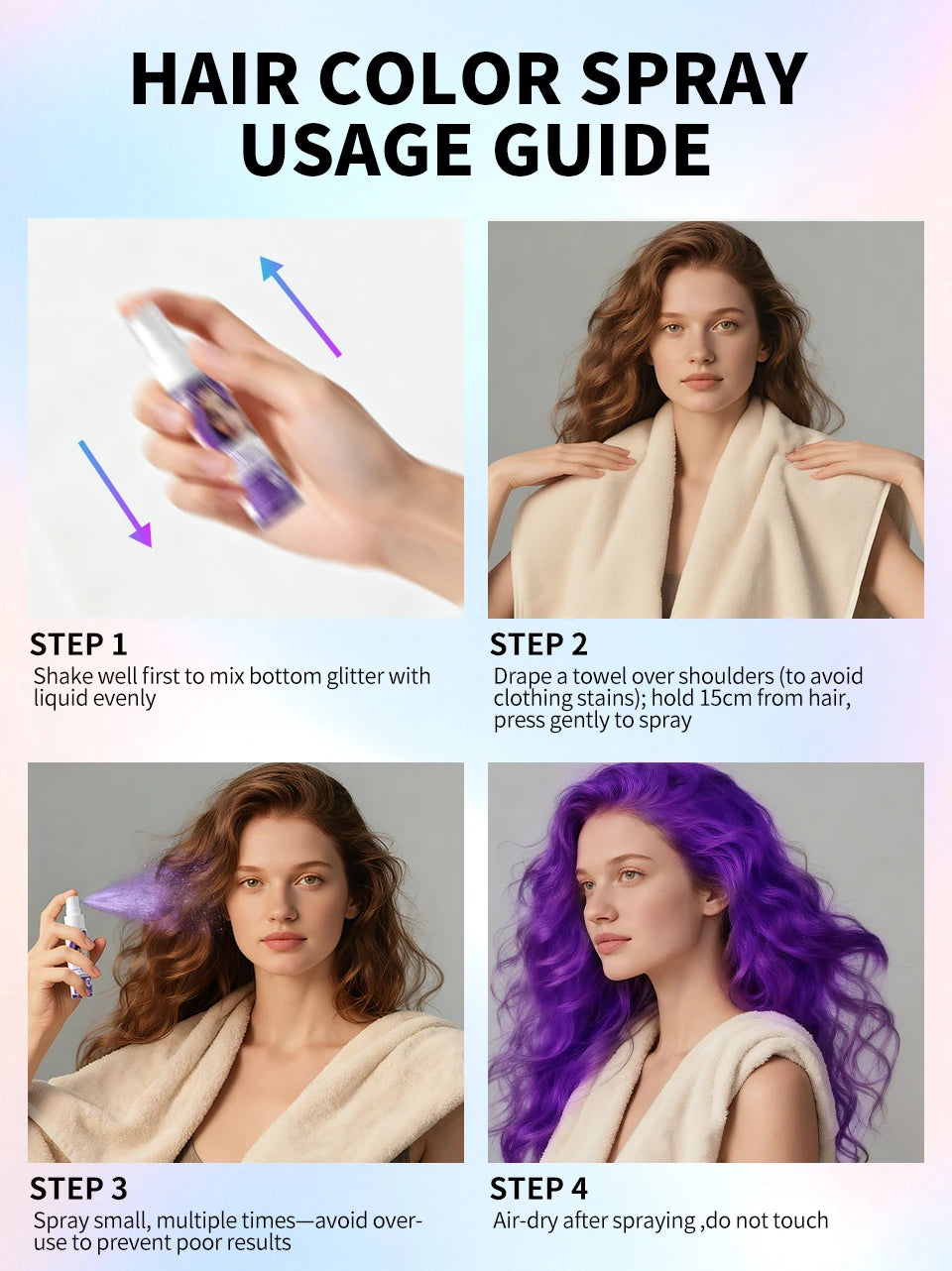 Hair Dye Spray 30ml Hair Color Spray Disposable Quick Dyeing Colorful Cosplay Hair Instant Styling Spray Washable Hair Color