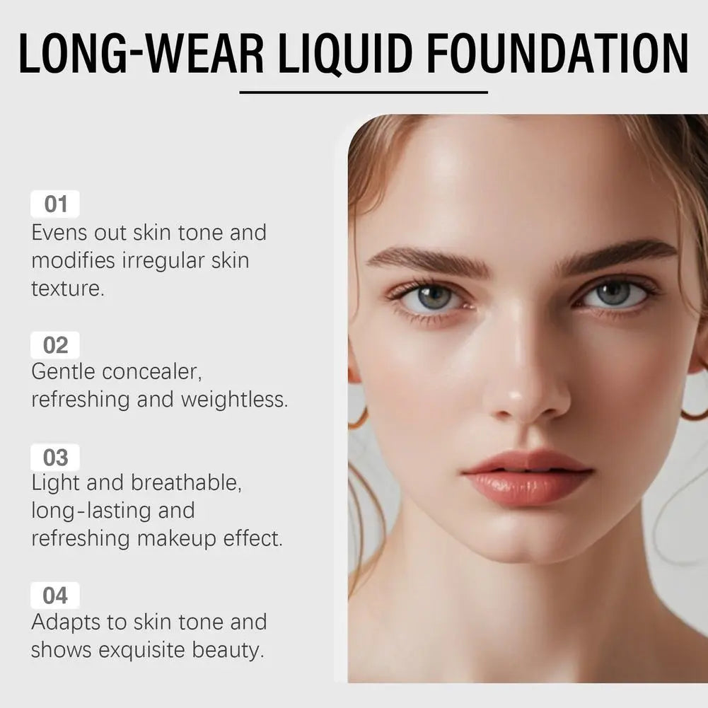 Color Changing Luxe Foundation SPF50 Sun Protection Skin Tone Matching Liquid Makeup Smooth Lightweight Long-Wear Face Cosmetic