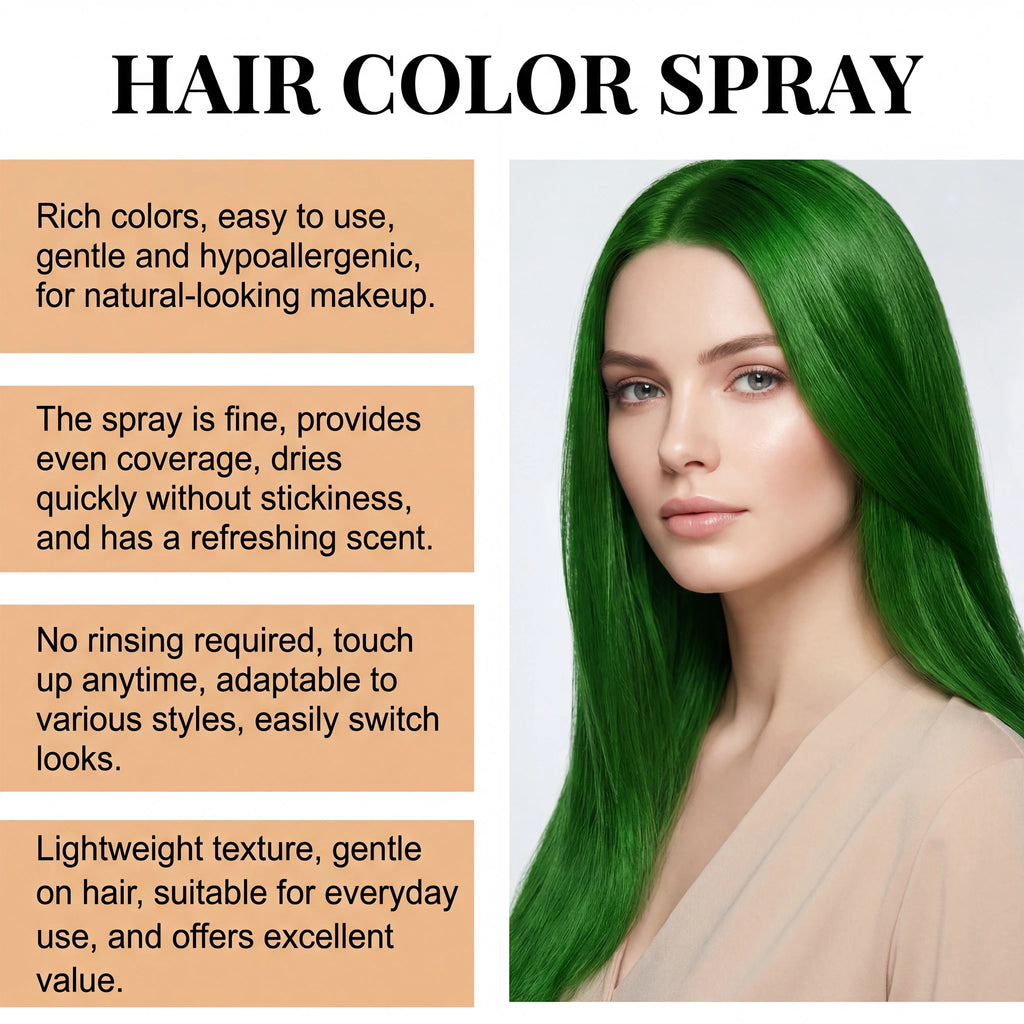 Temporary White / Green Hair Spray Fashion Bright Hair Styling Spray Light Non Stain Clothes Long Lasting Fresh Look Washable